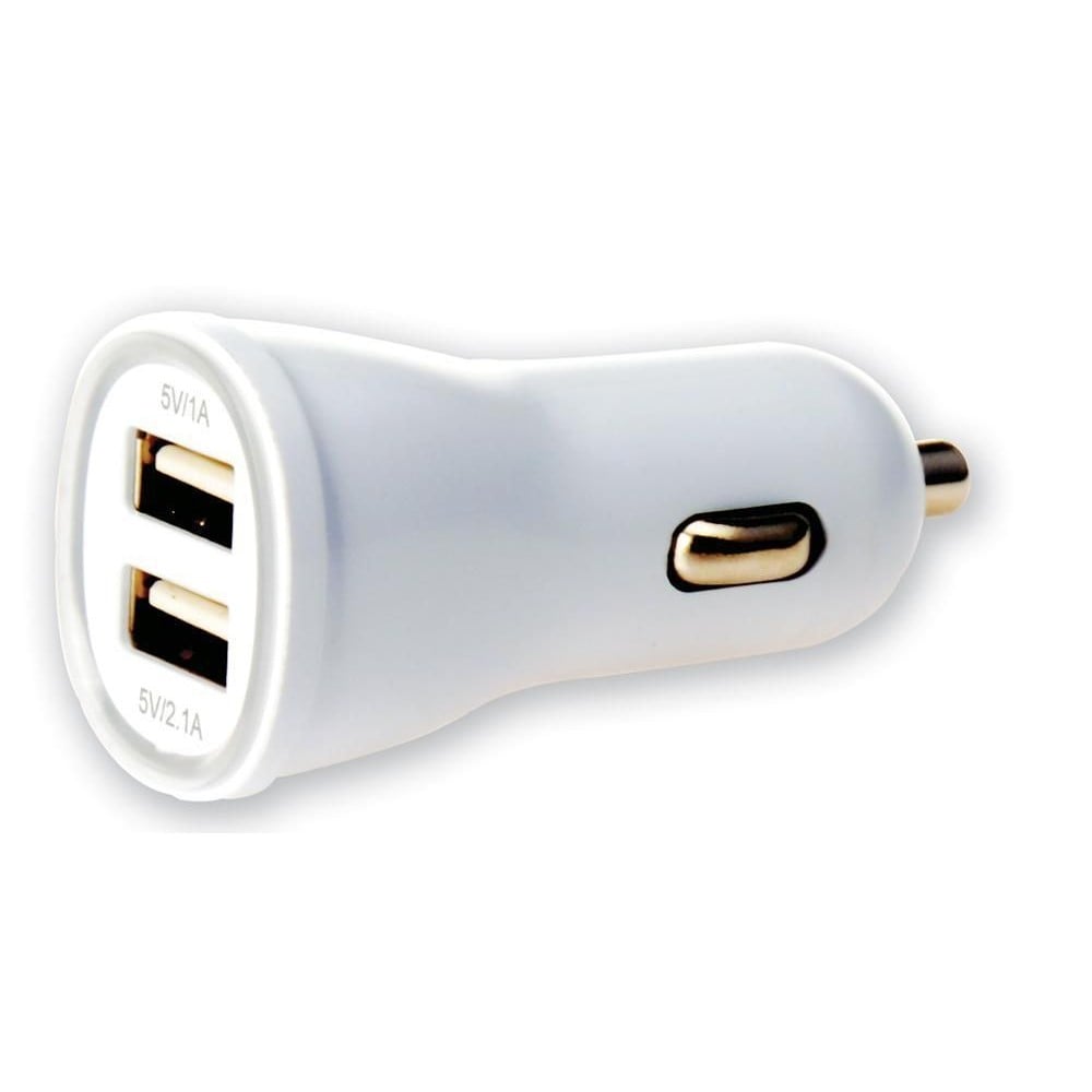 Charger 2p USB 5V 1A & 2.1A for Car Cigarette Lighter Socket White - Car  Charger - Power Supplies - PC and Mobile