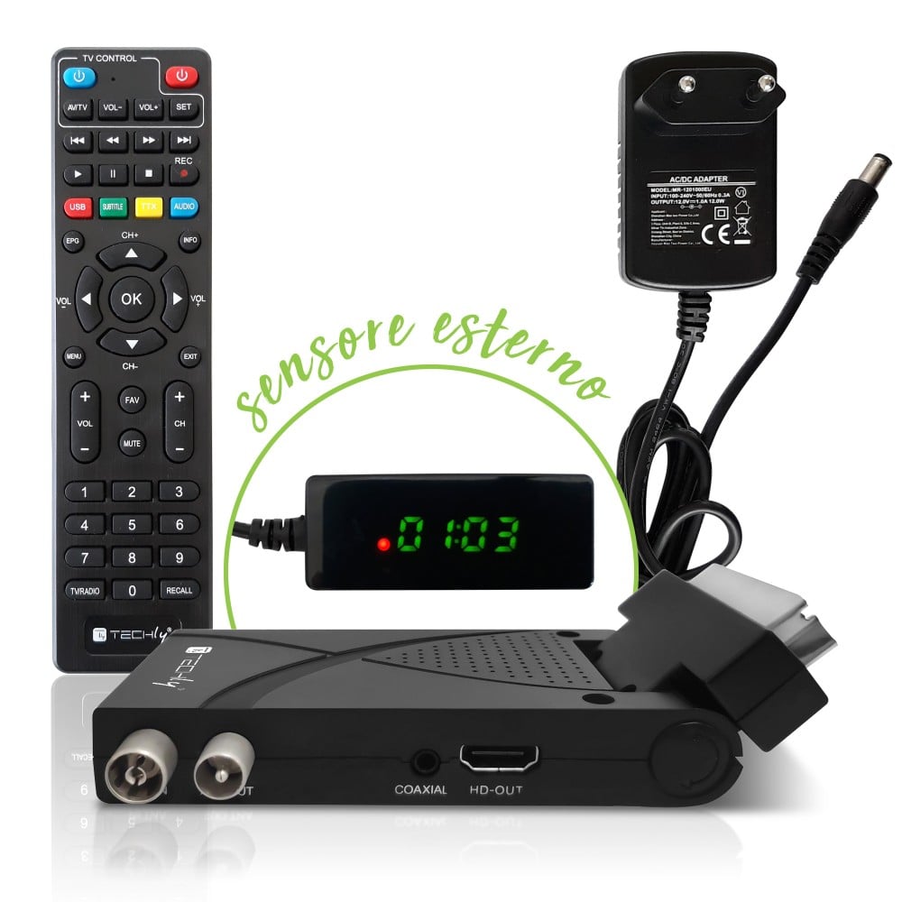 Decodificador de TV terrestre digital DVB-T-2 LTC HD205M con control remoto  programable H.265 