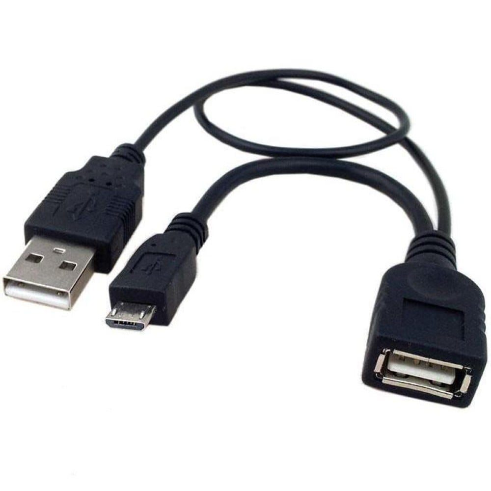 USB 2.0 Cable OTG A F Micro USB M with USB 30cm Black - USB Cables and Adapters - PC - Cables and Sockets